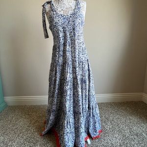 Blue and White Maxi Dress